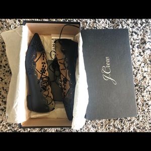 J.Crew leather eyelet laceu flats